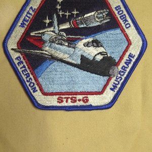 NASA Space Shuttle Challenger STS-6 Mission Patch‎ DARK BLUE BORDER Hexagon